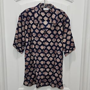 Raga Man Button Up Camp Shirt Cuban Collar Tropical XXL